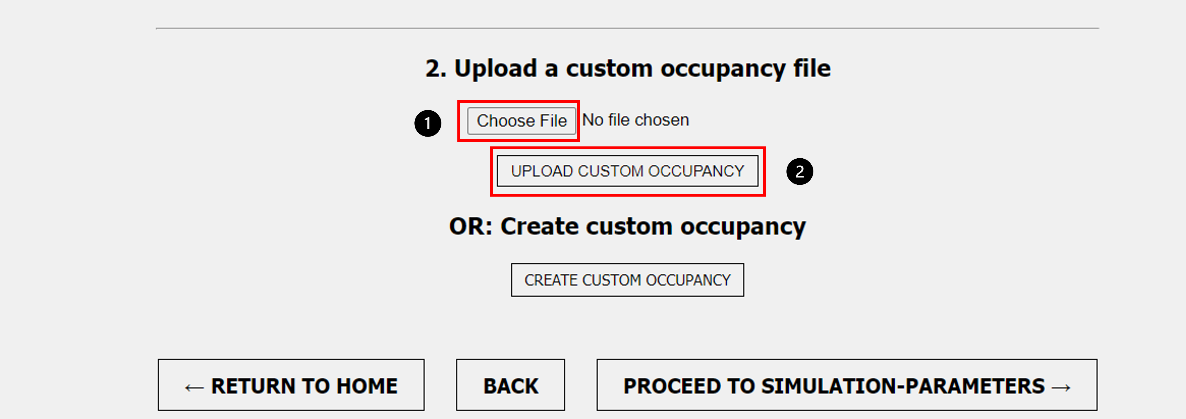 Occupancy upload file